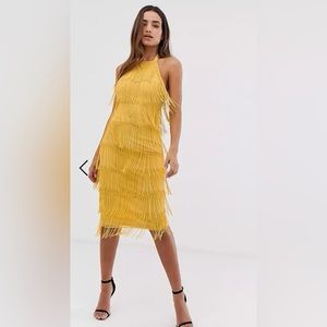 Asos embellished fringed tassel dress